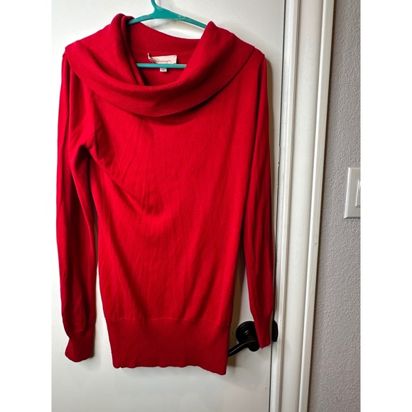 Philosophy Republic Clothing Sweaters - Philosophy Republic Clothing Red Cowl Neck Sweater Womens Small Long Sleeve Knit